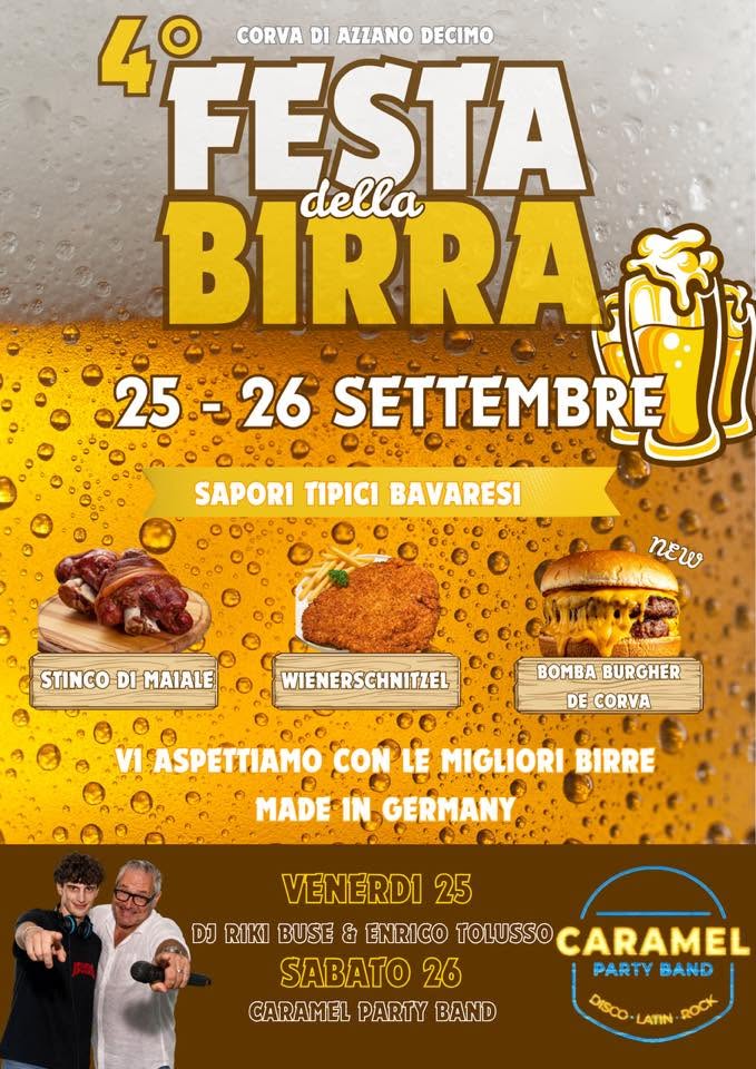 Locandina della 4ª Festa della Birra di Corva di Azzano Decimo