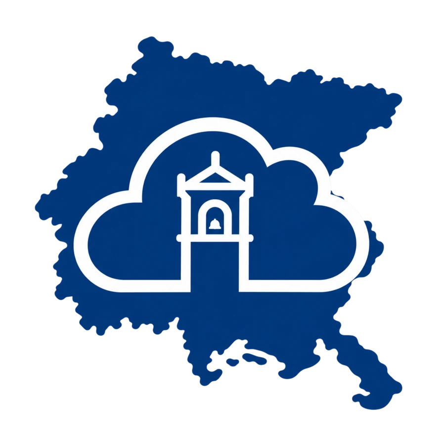 Marchio Meteo Friûl sulla sagoma del Friuli-Venezia Giulia